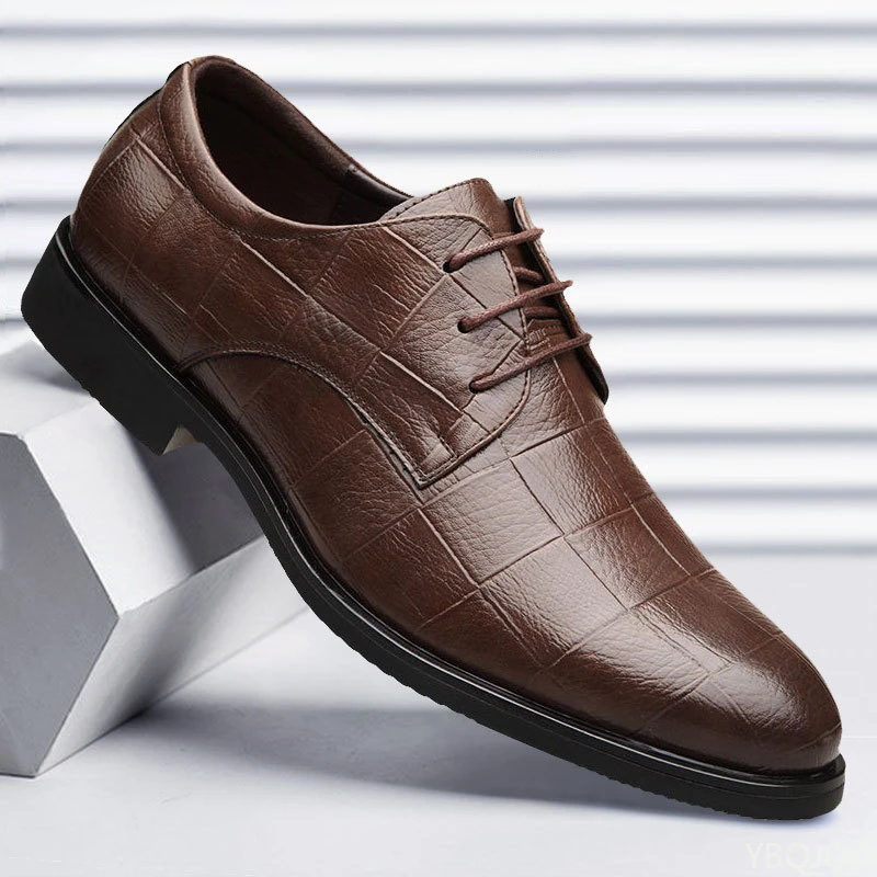 New Mens Business leather Shoes Soft soled comfortable formal shoe Casual versatile work footwear Fashion light Male shoes Homme 4