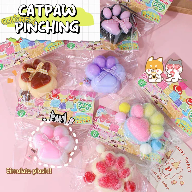 

Cat Paw Mochi Taba Squishy Fidget Toy Cute Plush Cat Paw Silicone Slow Rebound Pinch Decompression Toy Stress Release Vent Toy