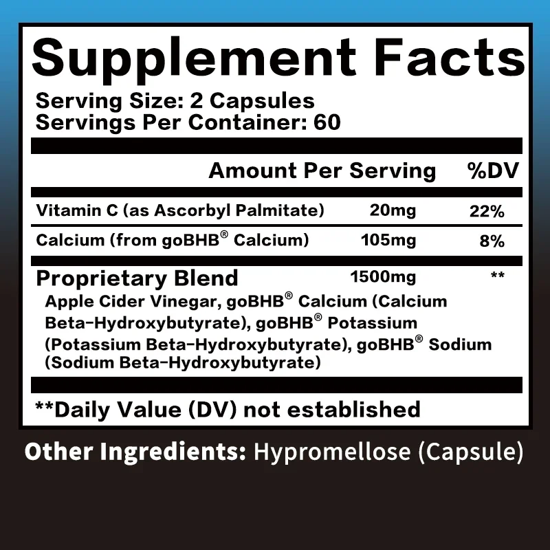 Apple Cider Vinegar Capsules + Keto Supports Weight Management Appetite Suppressant