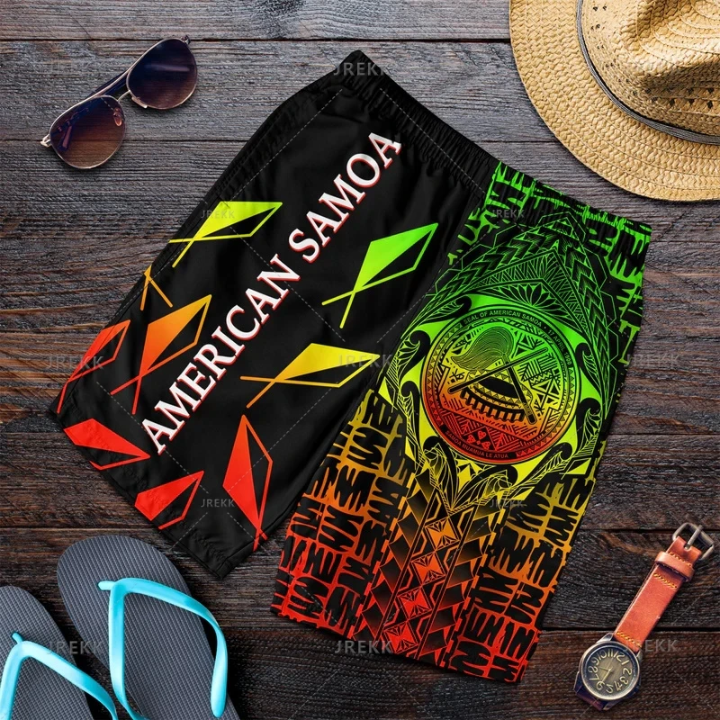 New Harajuku 3D Polynesian Samoa Printing Beach Shorts For Men Fashion Streetwear Board Shorts Unisex Cool Swimming Shorts Pants 3