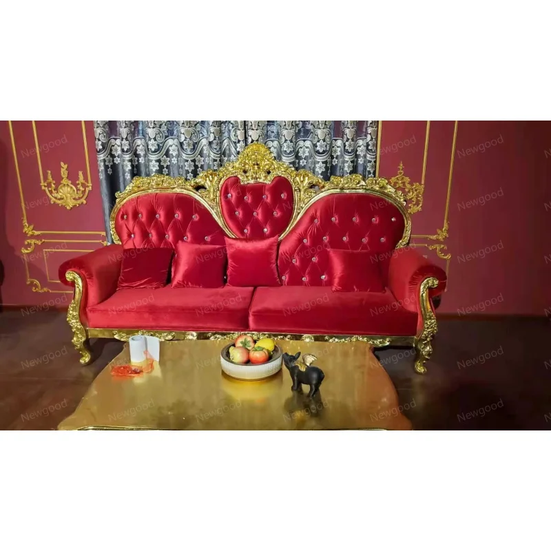 Divano Elegante Ispirato allo Stile Barocco, Lusso Europeo per il Salotto della Tua Villa - immagine 5