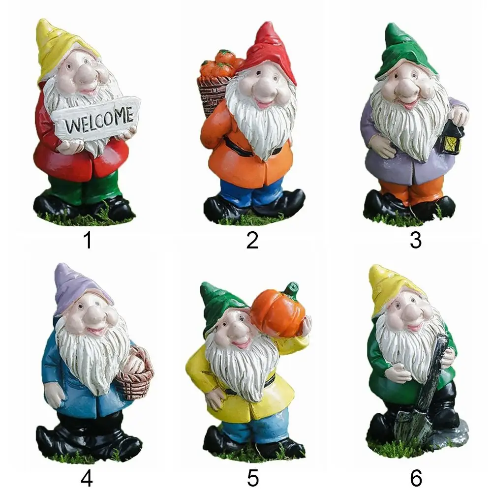 Multicolor Mini Gnome Figurines Desktop Decoration Micro Landscape Miniature Dwarfs Statue Moss Terrarium Handicraft