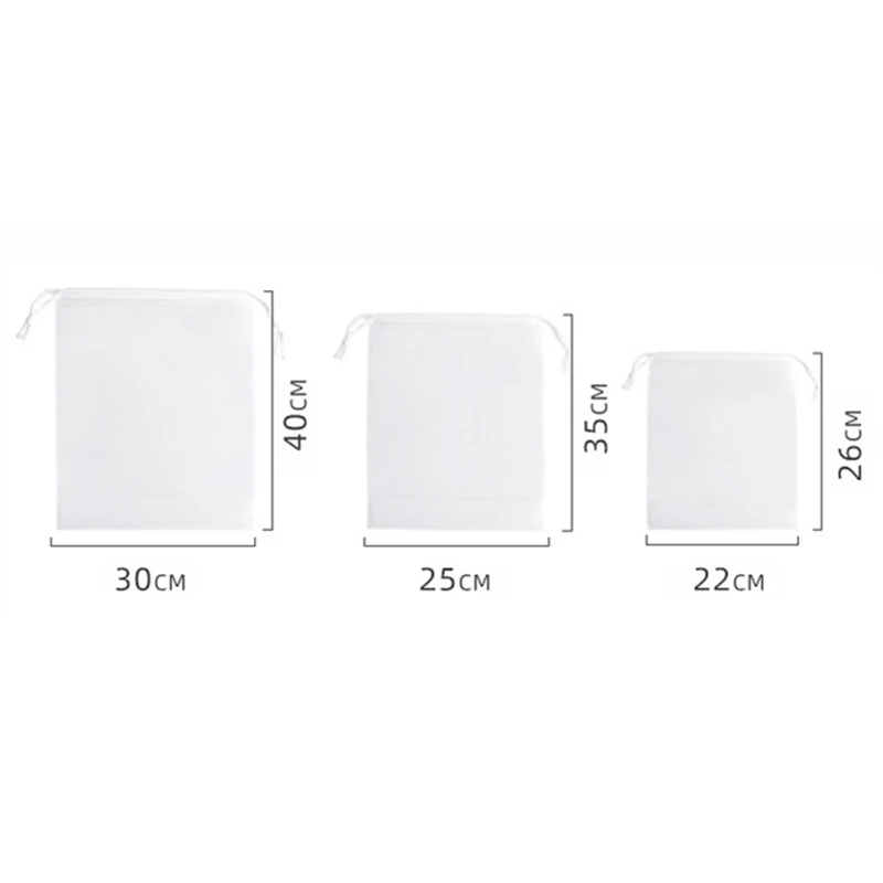 10pcs/set transparentní PE matného stahovací úložný sáček kosmetický organizátor pouch cestovní oblečení boty dust-proof nesoucí pytle