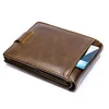 Top Hasp Leather  Mens Wallet with Coin Pocket First Layer Cowhide Leather 5