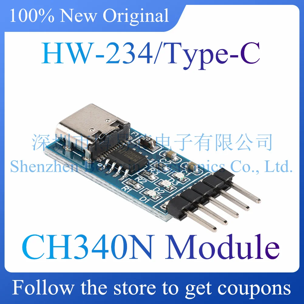 

Original HW-234/Type-C USB to TTL serial port CH340N module microcontroller download and flash cable.