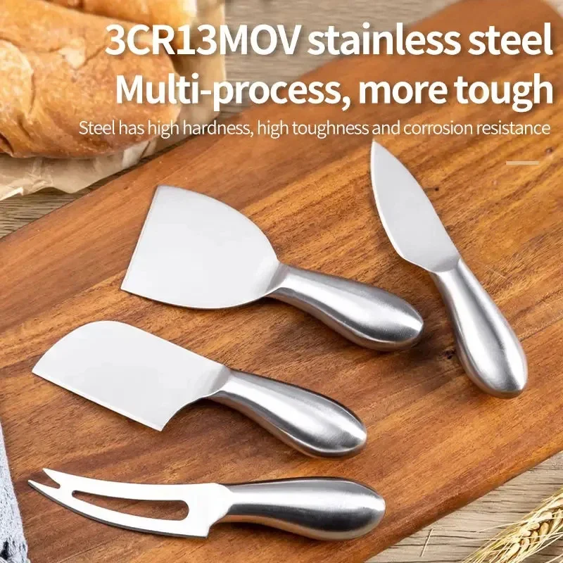 Stainless steel cheese Knife 6-piece set cheese tool pizza cutter Butter spatula fruit fork Pastry baking kitchen utensils