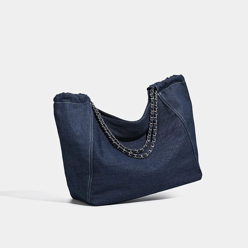 Large Capacity Denim Tote Bags For Women Luxury Designer Handbags Purses 2025 New In Letters With Card Pocket Underarm Shoulder