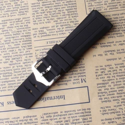 Premium Silicone Rubber Watch Straps in Multiple Colors - 26mm (Black)