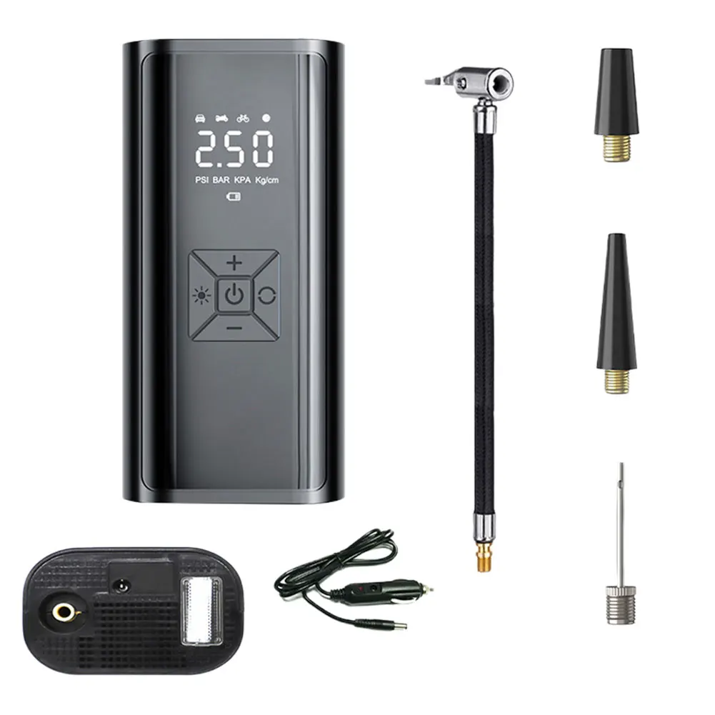 Car Air Pump LED Display Portable Air Pump Intelligent Rechargeable Wireless for Vehicle Motorcycle for Car Tyre Balls