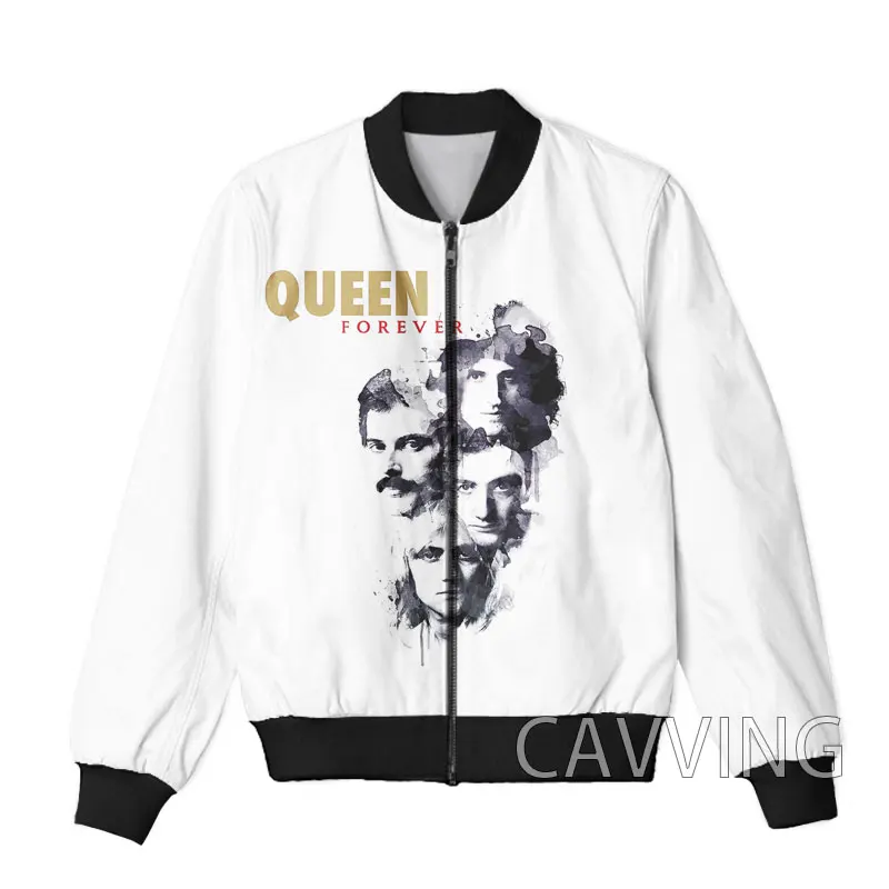 CAVVING 3D Printed  Queen Rock Band  Zipper Bomber Jackets Men Overcoat Mens Coat Zip Up Jackets for Women/Men 3