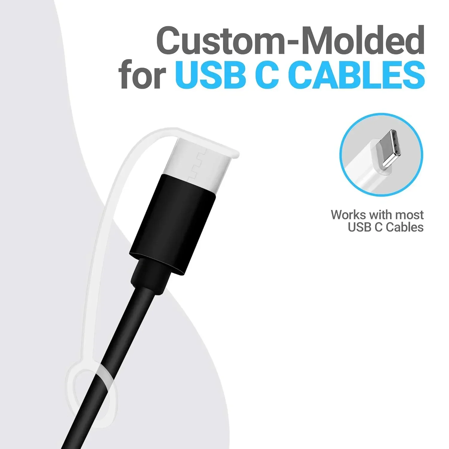Universal Reusable Type-C USB Charging Port Dustproof Protector Cap with Anti-Lost Rope