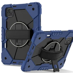 Shockproof 360° Rotation Handle Stand Tablet Case - Hard Protective Cover for 8.7 - 12.1 Inch Tablets (Navy Black)