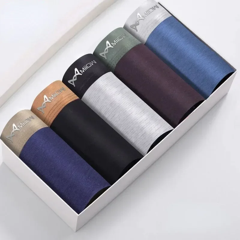 2024 New Men's Panties  Adult Underwear Cotton Boxer Panties Large Size Mid-rise Breathable Boxers Plaid Briefs Underpants