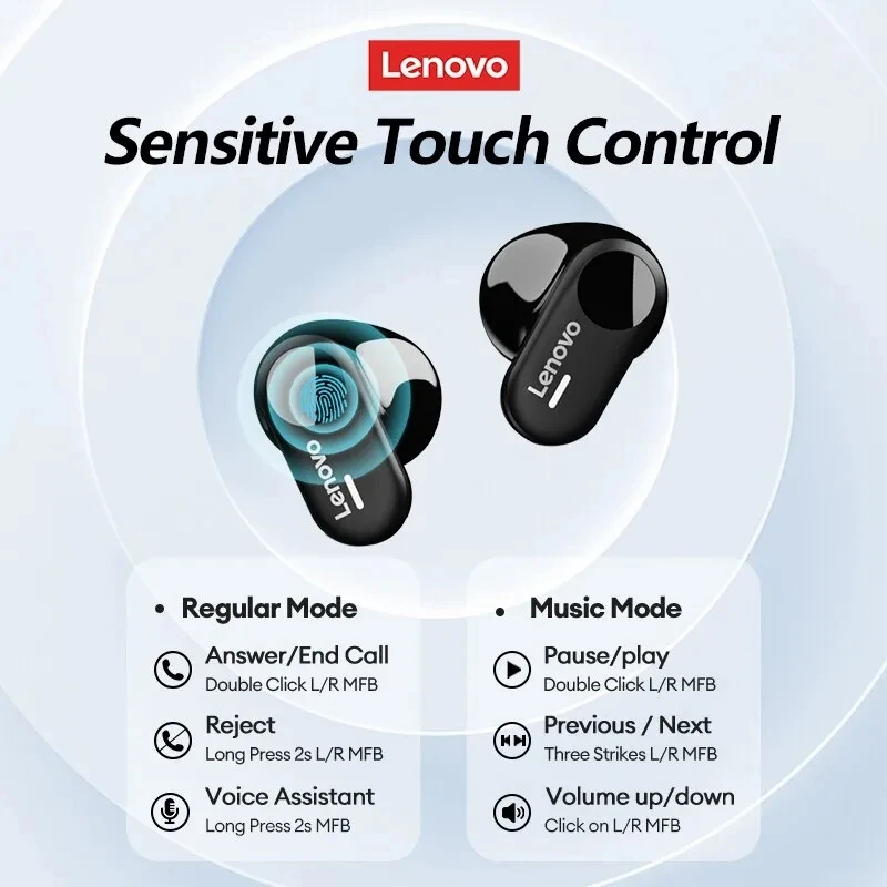 Original Lenovo LP19 Bluetooth Earphones TWS HIFI Wireless In-Ear Earbuds Sports Headphones Dual HD Microphone Headset 5