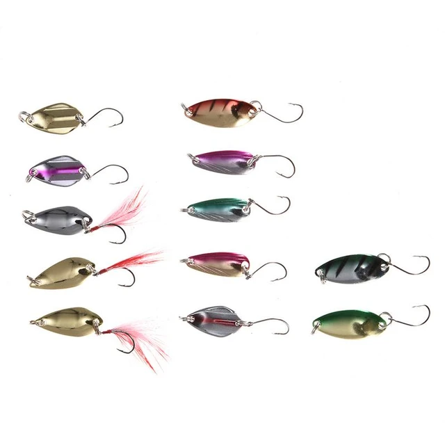 New Fishing Lures Spoon Bait Set Metal Lure Kit Sequins DD Fishing Lures  With Box Treble Hooks Fishing Tackle Hard Bait