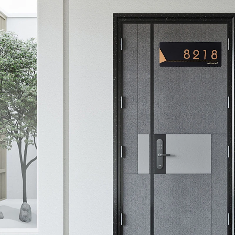 Acrylic Modern Door Plate Shop Sign Customize House Number Family Name Address Letter for Home Office Apartment Restaurant Hotel house number signs door signs house numbers number plate