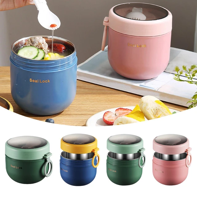 600ML Stainless Steel Lunch Box Hot Food Flask Soup Storage Vacuum