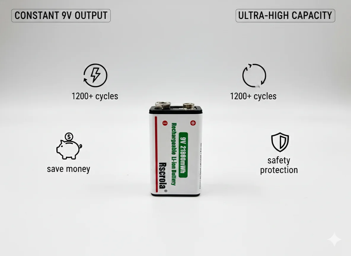 Lot de 8 piles 9V rechargeables pour télécommandes RC, prêtes à l'emploi