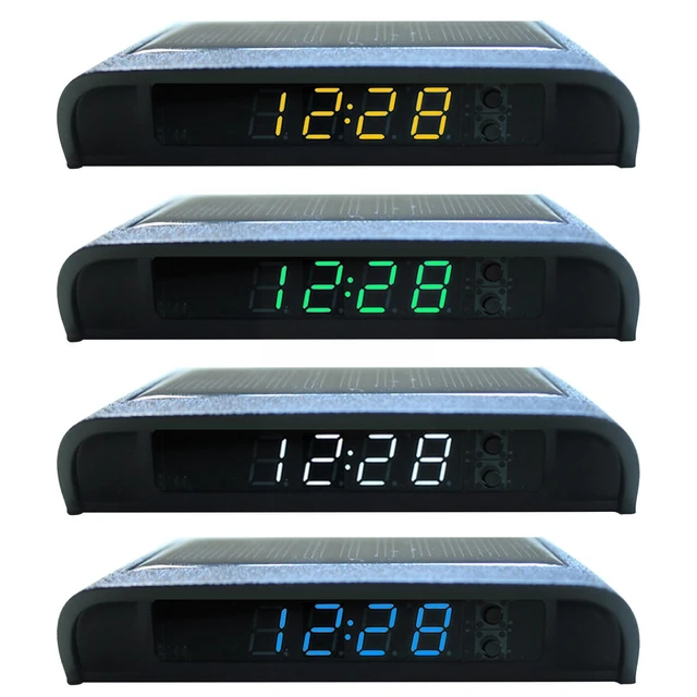 Auto Digitaluhr Auto Uhr interne Stick-On digital betriebene Dekoration  Solar elektronische Leistung Solar USB Auto