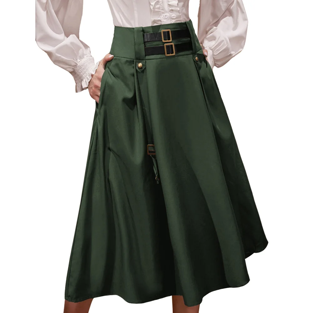 SD Women Renaissance Skirt Elastic High Waist Length Adjustable A-Line Vintage Skirt Y2K Ladies Vintage Fashion Female Clothes