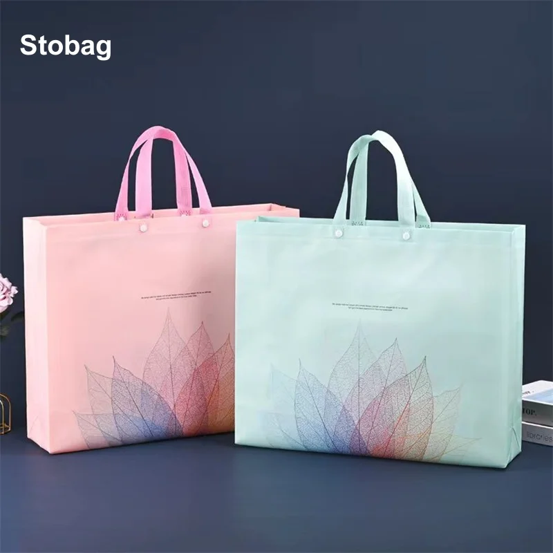 

StoBag 25pcs Wholesale Non-woven Tote Shopping Bags Fabric Large Clothes Packaging Portable Waterproof Storage Reusable Pouches