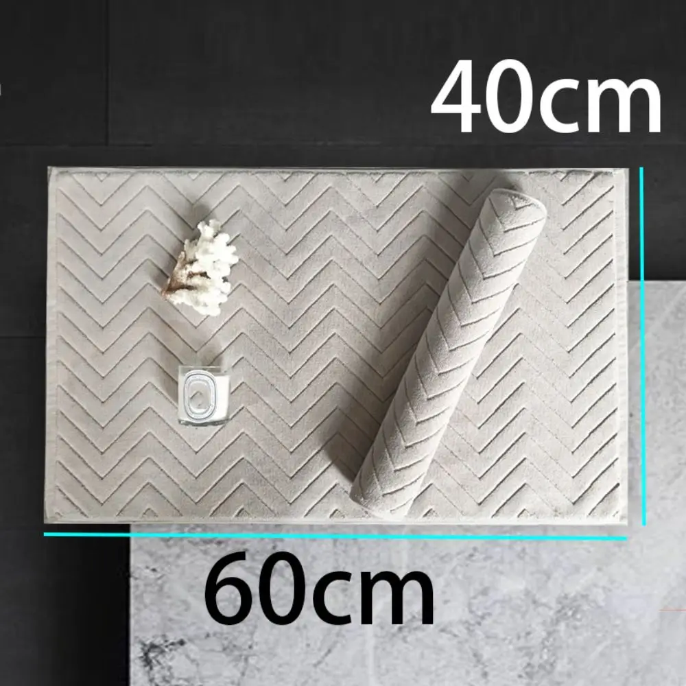 Bath Rug 40*60cm Wave Stripe Floor Towel Jacquard 3D Cotton Bathroom Mat Water Uptake Thicken Feet Towel Bathtub
