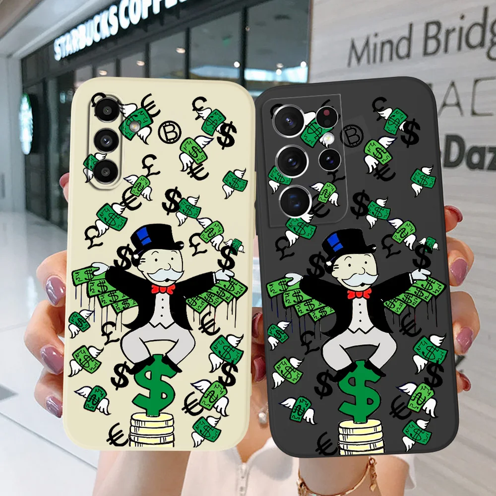 Custodia Per Samsung Galaxy A40 A42 A50 A7 2018 A70 Cover Per Telefono Soft Silicon Dollar Money Old Man