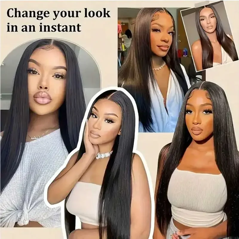 Straight 40 Inch 6x5 Pre Plucked Pre Cut Lace Glueless Wigs Human Hair 13X6 HD Lace Frontal Wig 250% Straight Human Hair Wigs
