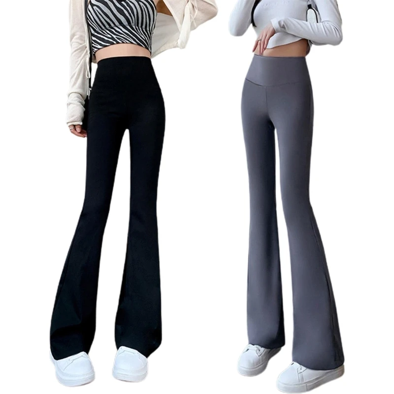 

Women Flared Leggings Tummy Control Yoga Pants Sport High Waisted Wide Leg Pants N7YE
