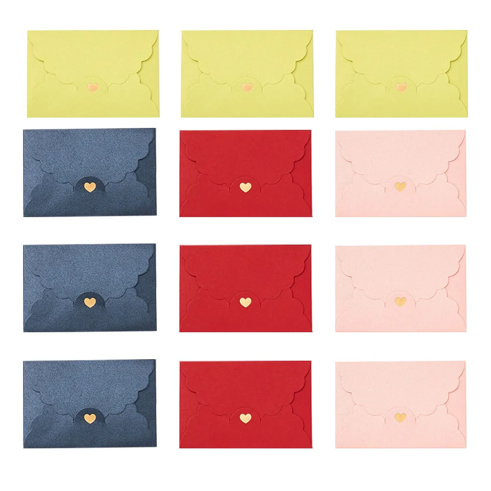 

12 Pcs Envelope Sleeve Solid Color Envelopes Mini Stationery Small Member Cards Packing Gift Blank