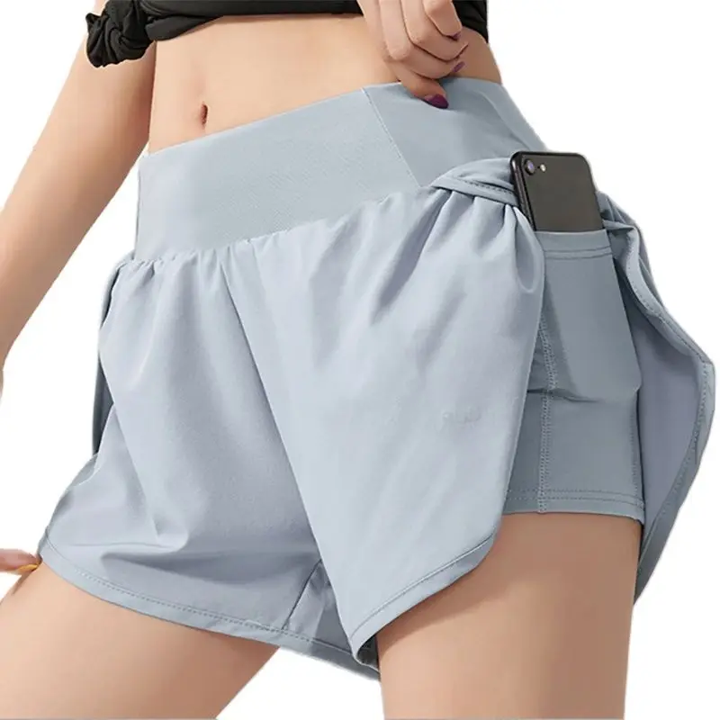 Gym Yoga Women's Cycling Shorts Tight Skirt Fitness Elastic High Waist Double Layer Ladies Short Security Leggings Women sports shorts running shorts yoga shorts workout shorts seamless shorts