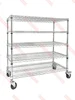 Thickened Metal Stainless Steel Anti-static  Pulley Chrome-plated Wire Mesh Shelf Warehouse Storage Household Storage Shelf 4