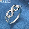 ALIZERO 925 Sterling Silver Zircon 8-Shape Ring for Women Wedding Rings Engagement Band Eternal Manifesto Jewelry Couple Gift 6