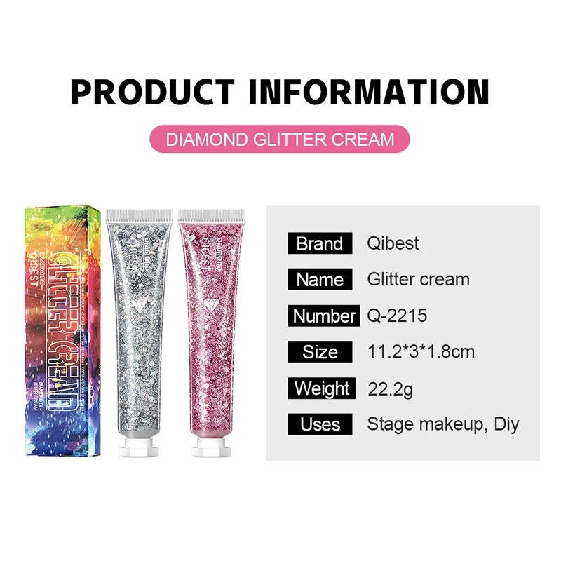 18g Body Glitter Gel Professional Shiny Loose Sequins Cream Festival
