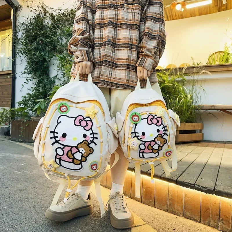 

Sanrio Kawaii Japanese College Style Y2K Cartoon Hello Kitty Backpack Bag Anime Student Backpack Schoolbag Cute Girlfriend Gift