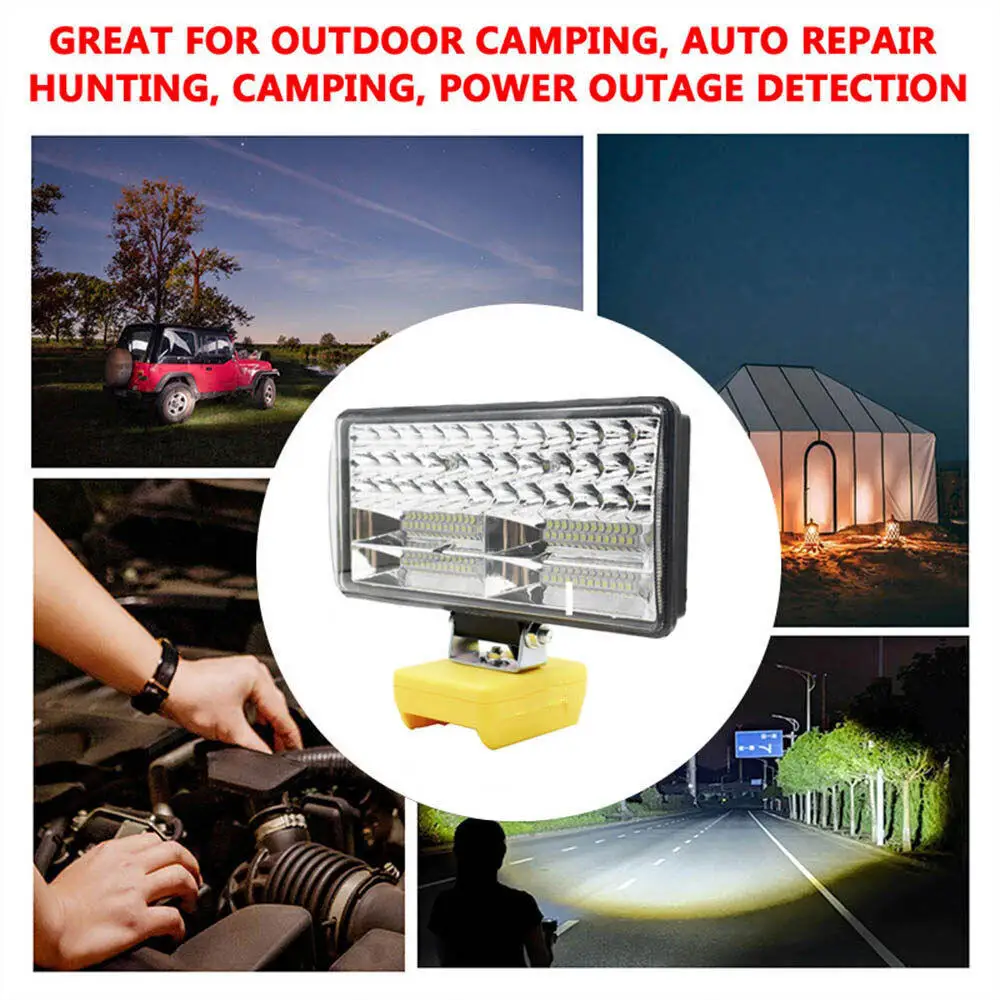 

LED Work Light Flashlight for Dewalt DCB200 DCB205 18V 20V Lithium Battery Electric Torch Spotlight Outdoor Camping 3/4/5/8Inch