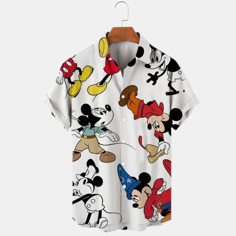 2023 3D Printed Disney Donald Duck Mickey Mouse Floral Shirt Men’s Shirt Summer Fashion Trend Vintage Boutique Top