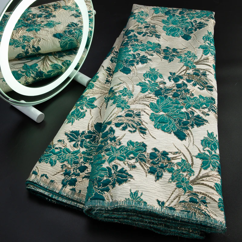

French African Brocade Lace Fabric Nigerian Jacquard Lace Fabric 2023 High Quality For Elegant Evening Party Dresses Sew A3326