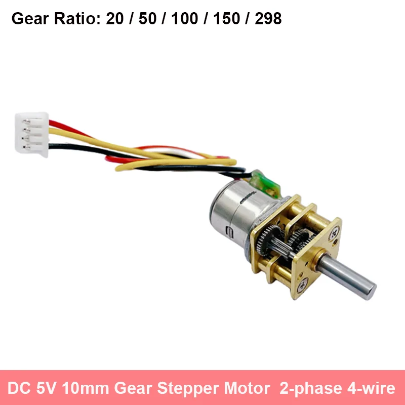 Micro 10Mm 2-Phase 4-Wire Precision Gear Stepper Motor Full Metal Riduttore Rapporto Di Riduzione 20/ 50/ 100/ 150/ 298/Scheda Driver