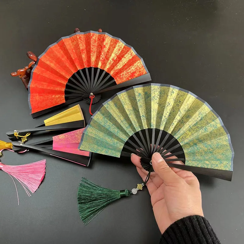 4 Inch Mini Folding Fan Portable DIY Painting Children'S Fan  Ancient Style Held Dance Fans Party Wedding Summer Fan Accessories