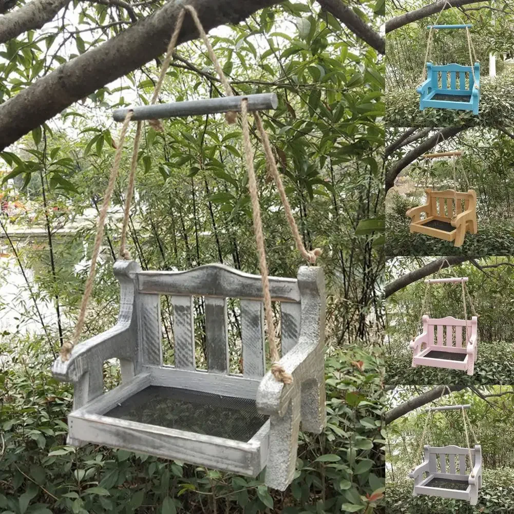 Fruit Feeder Useful Hanging Bird Swing Chair Feeder Convenient Bird Food Holder Hummingbird Outdoor