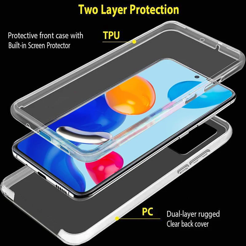 Durable 360° Full Cover Shockproof Phone Case with Front and Back Protection