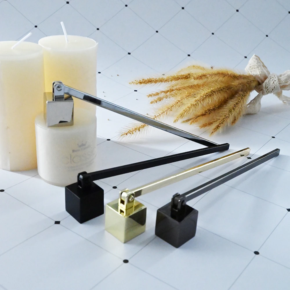 Metal Candle Snuffer Aromatherapy Candle Care Tools Smoke Free Square Bell Accessories Long Handle 4 Colors,candle damper,candle snuffer