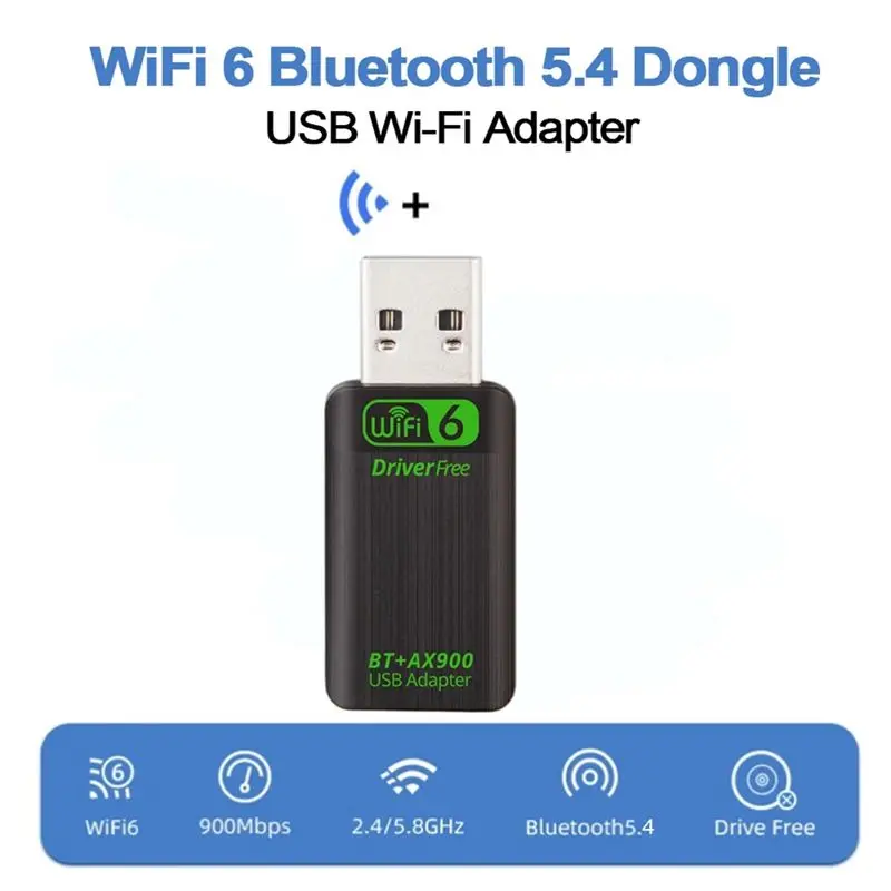 LC-New AX900 USB Wifi 6 블루투스 5.4 어댑터 2in1 동글 듀얼 밴드 2.4G&5Ghz USB Wifi 네트워크 무선 Wlan 수신기