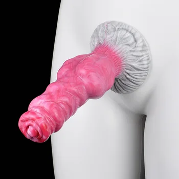 YOCY Animal Wolf Dog Dildo Silicone Gory Meat Color Realistic Dildo Suction Cup Anal Knot Huge Butt Plug Sex Toy For Women 18+ 6