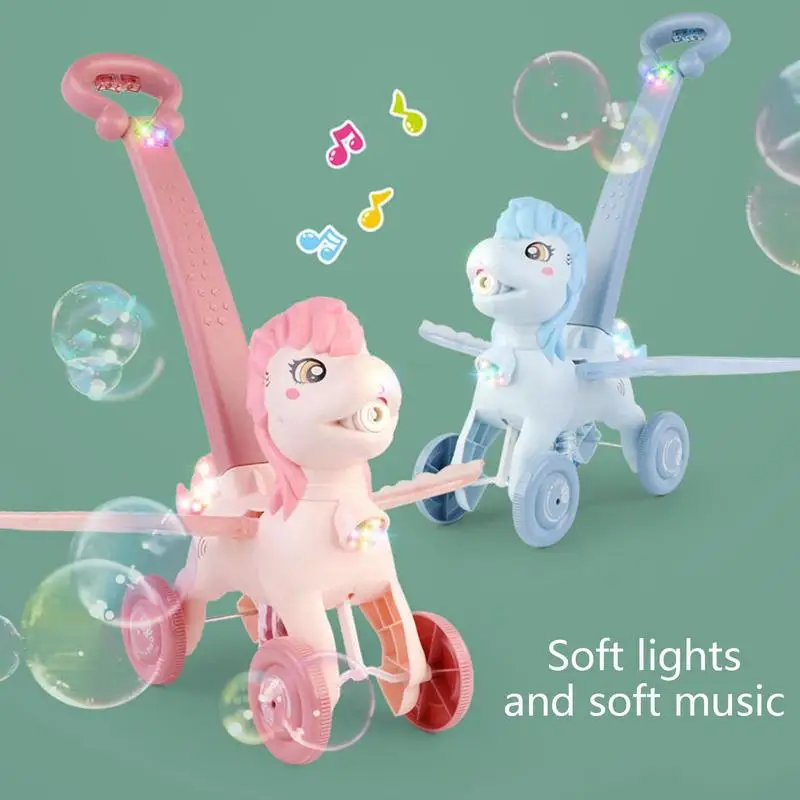 

Bubble Lawn Mower Upgraded Bubble Blowing Machine With Music And Lights Kids Outdoor Child Summer Toys Bubble Mowing Cart Push