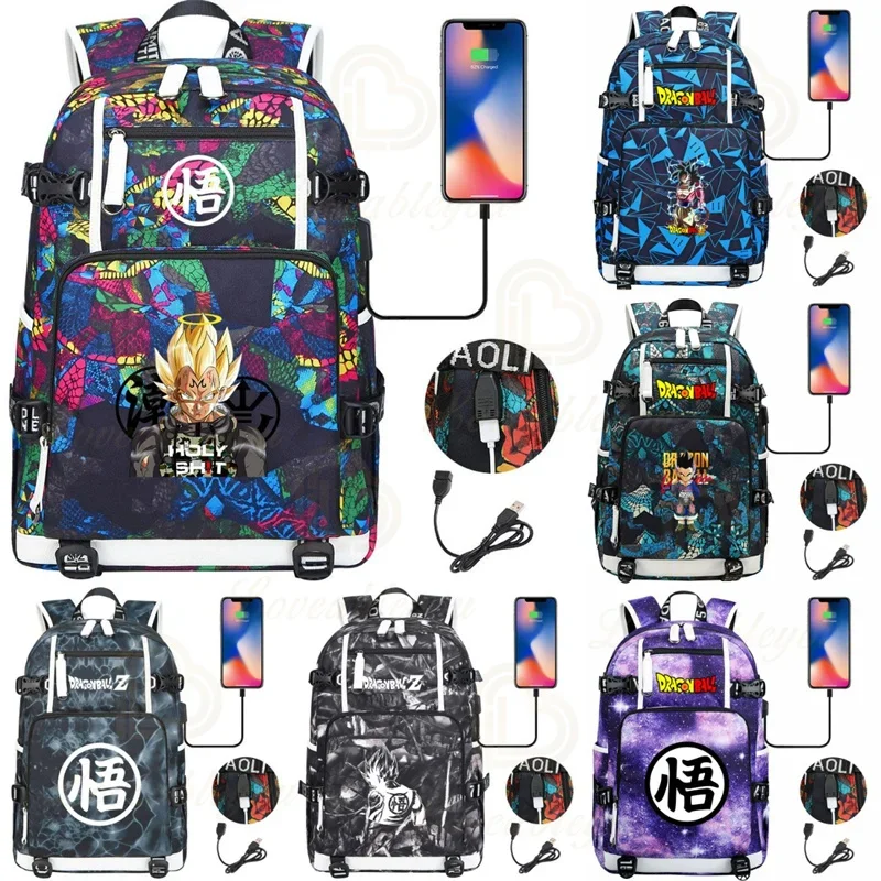 Zeno Zainetto Dragon Ball Z Zaino Con Usb Goku Borse Per Studio Cancelleria Vegeta Book Bags Studente Primario Mochila Gift