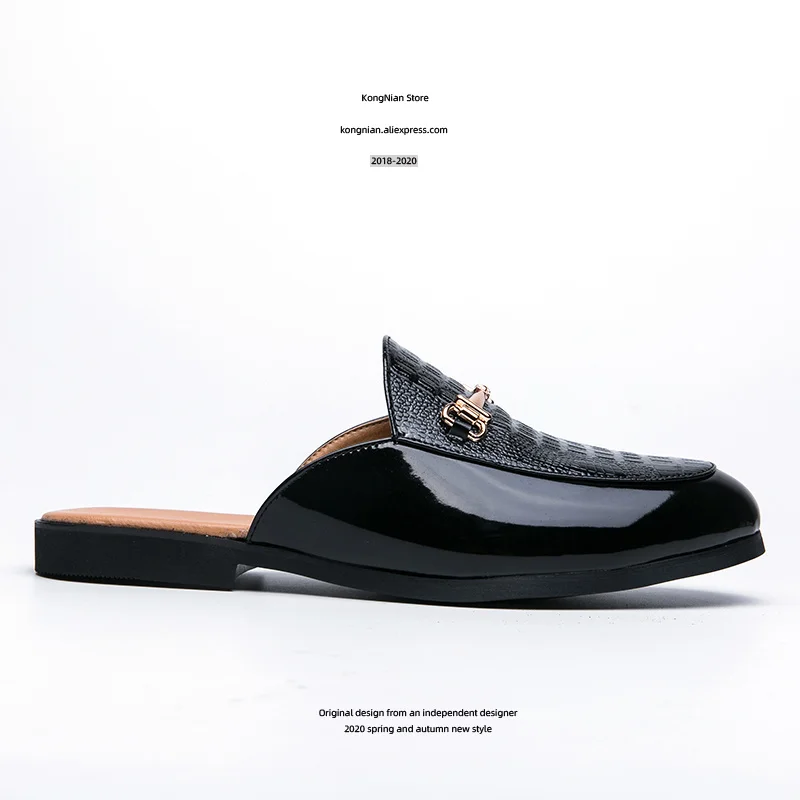 

New men's pointed shoes, shoes drag two wear personality casual shoes, cool surface trend shoes, BLACK WHITE solid daily outdoor