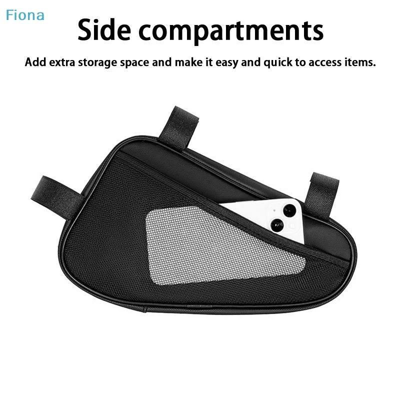 ✔ Borsa Triangolare da Telaio Bici, Borsa da Manubrio Anteriore, Borsa Portaoggetti Triangolare da Telaio - immagine 5