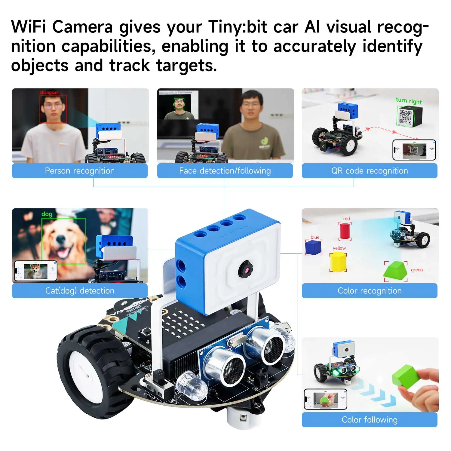 Microbit Smart AI Robot Car Kit per la programmazione dello stelo educazione progetti di apprendimento elettronico fai da te supporta il telecomando Video dell'app - immagine 6